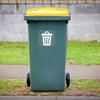 Recycle and Trash Clear Stickers, 10 Pack 3×3 Inches Trash and Recycle Stickers for Trash-B Transparent Vinyl Weatherproof Self Adhesive Waste Can