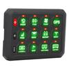 12 Gang Switch Panel Bluetooth RGB Button Circuit Control Relay System with 100A Circuit Breaker DC12‑24V