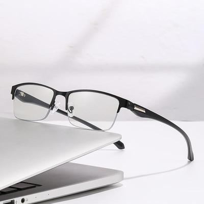 Gafas de Hombre Estilo Coreano Semi-Sin Montura con Filtro de Luz Azul - Modernas, Diseño Sin Cejas