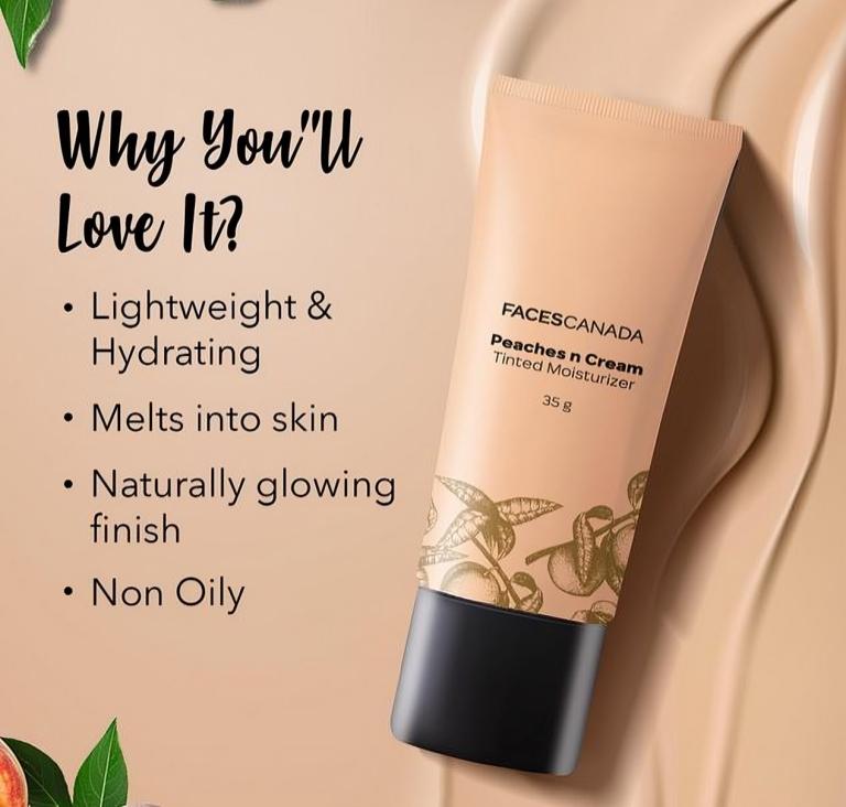 FACES CANADA Peaches N Cream Tinted Moisturizer Suitable For All Skin Types 35g