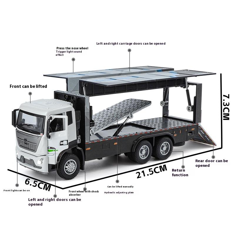 1/32 Scale Wingspan Container Truck Alloy Toy Diecast Engineering Vehicle Model Collection of Hobby Decorative Fine Ornaments Kids Toy
