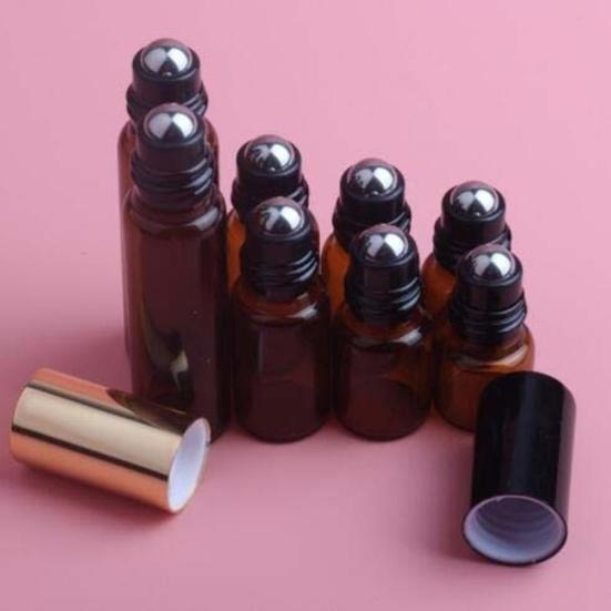 5 buc. Sticle de ulei esențial cu rolă, recipiente reîncărcabile pentru machiaj cu parfum