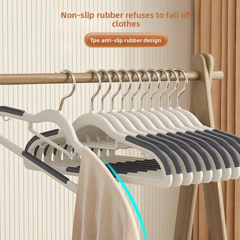 10pcs Non-Slip Plastic Hangers Kit - Rotating Hooks + Connectors, Durable Storage Organizer for Spring/Summer Clothes