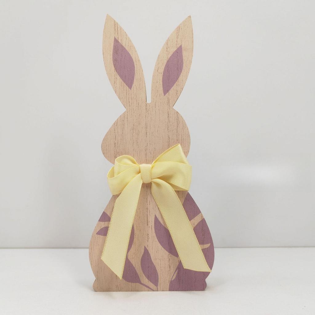 Easter Wooden Craft Rabbit Tabletop Display, Creative Easter Decorative Rabbit Display, Solid Wood Decoration