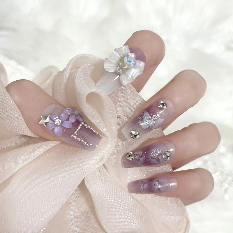 Luxurious Handmade Translucent Nail Tips for Autumn/Winter – Soft Texture, High-Class Feel