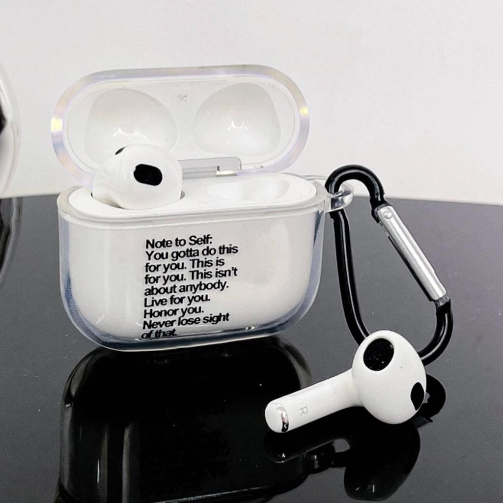 Applicable AirPods 1/1/1/1 Generation Pro1 Transparent Apple Bluetooth Headset Case Protective Case English Short Sentences