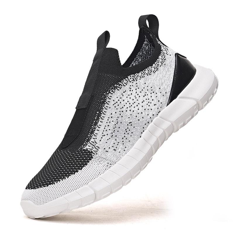 

Large size men s shoes lightweight fly-woven mesh only sports running trendy shoes socks shoes men s foreign trade factory 39 белый