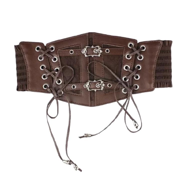 

Elegant Lacing Up Faux Leather Belt With Ornate Metal Accents Perfect For Prom Outfits Casual Ensembles Women’s Fashion