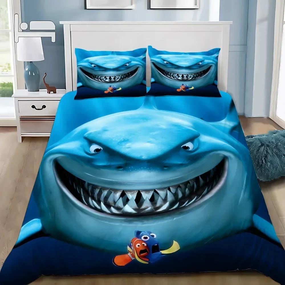 Cartoon Duvet Cover Pillowcase Bedding Set Finding NemoS Adult Boy Girl Bedroom Decoration Children Single Double Large Size