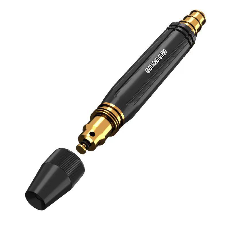 Black King Kong High-Pressure Water Spray Nozzle for Car Wash and Garden, with Copper-Plated Black Gun Head.
