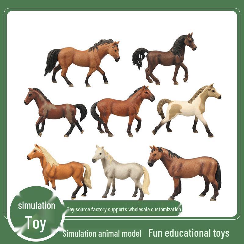 Cross-Border Quarter Horse White Pony Model Toy with Scene Accessories for Early Education