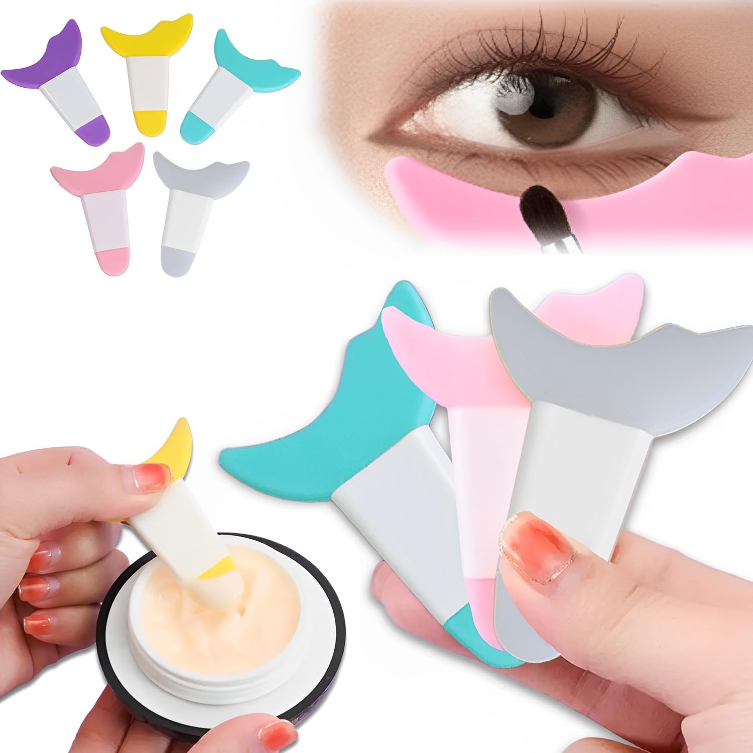 

Набор из 3 силиконовых тушей для ресниц, макияж глаз, многофункциональный макияж глаз, тени для век, ламинирование ресниц, идеально для начинающих, защитные приспособления, помощники, карточки,