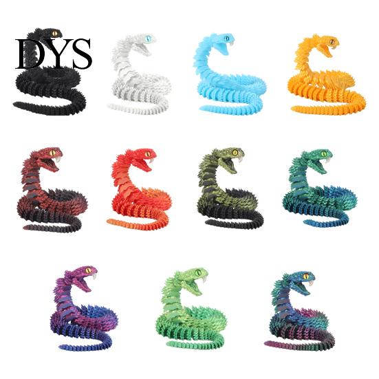Imaginative Play Animals 3D Printed Snake Articulated Toy, Flexible Jointed Serpent Figurine, Realistic Animal Figurines Fidget Stress Reliever