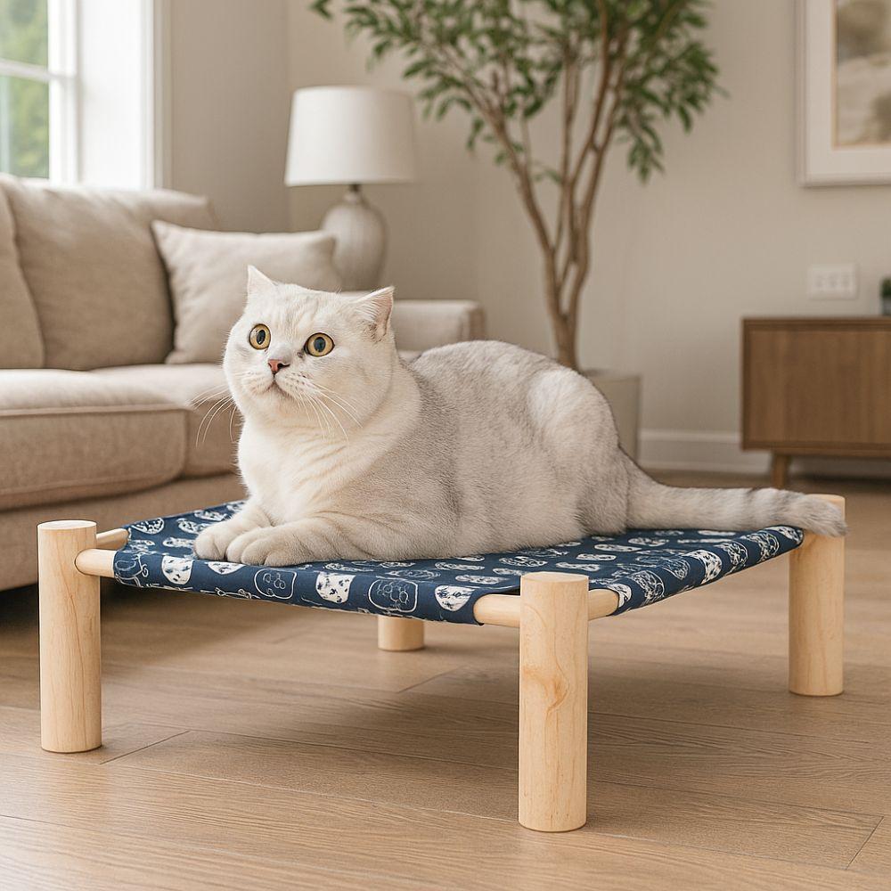 Breathable Elevated Cat Bed Wooden Cat Mat Creativity Cat/Dog Hammock  Four Seasons  Pets Furniture