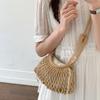 Yogodlns Summer Woven Net Shoulder Bag for Women Beach Hollow Out Crossbody Bag Retro Bohemian Vacation Daily Use Purse