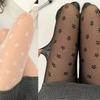 Women Sexy See Through Diamond Grid Mesh Pantyhose Stockings Vintage Elegant Floral Pattern Bottoming Leggings Tights