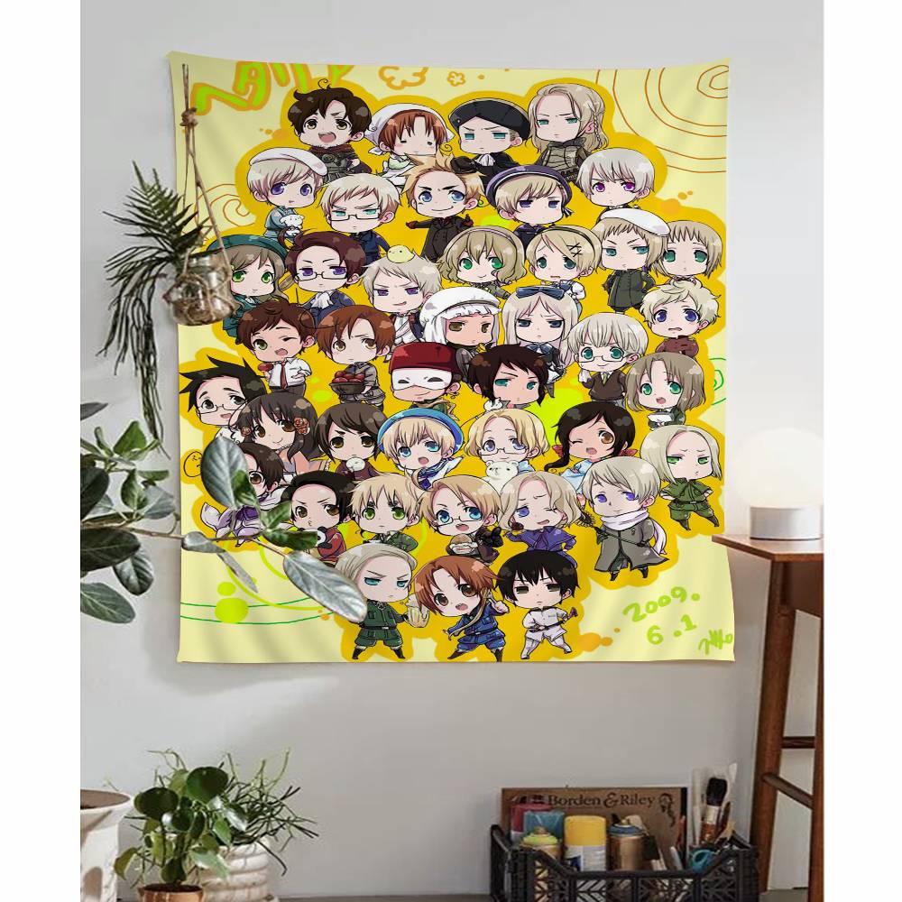 Anime Cartoon Hetalia Axis Powers Colorful Tapestry Wall Hanging Bohemian Wall Tapestries Mandala Wall Hanging Sheets