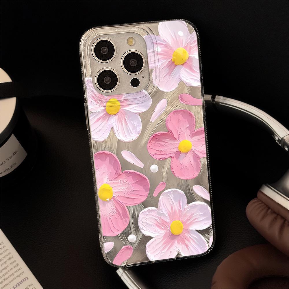 Summer Bright Flower Phone Case For iPhone 17 Pro 15 16 14 13 12 11 Pro Max 17e 16e 8 7 Plus XR XS X Sliver Soft Drop Cover
