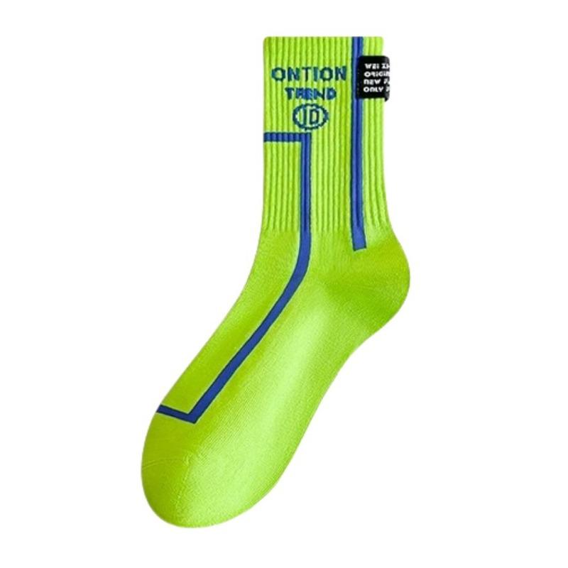 

Men s Autumn and Winter Style Pure Cotton Personality Deodorant Youth Students Sports Basketball Tube Socks 1 pair зелёный
