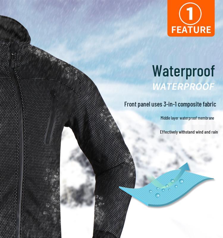 Windproof Warm Fleece Cycling Jersey - Autumn/Winter Outdoor Sports Top