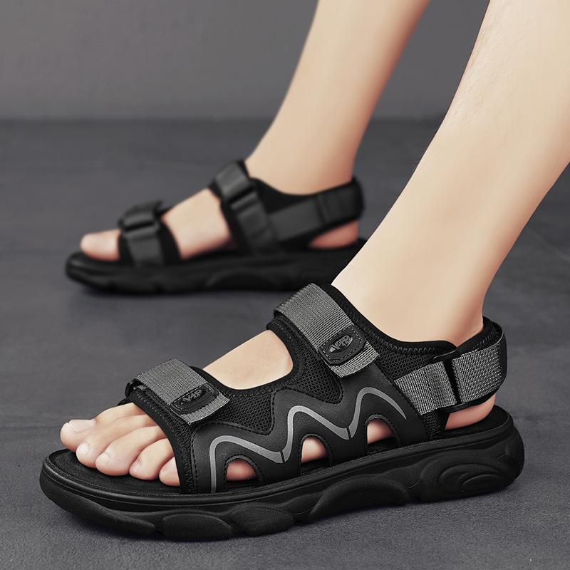 Fashion Fashion Mens Sandals Genuine Leather 2024 Summer Beach Slippers Male Non-Slip Soft Comfortable Outdoor Shoes High Quality Man