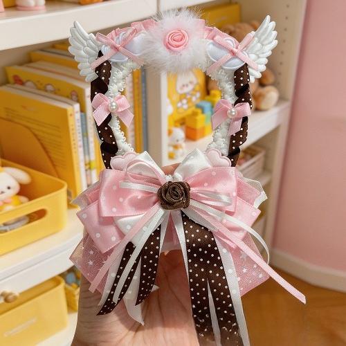 5.8cm Creative Design Kawaii Badge Pin Displaying Holder Sweet Lace Star Protector with Lanyard Fashoin Badge Clip Cover Case