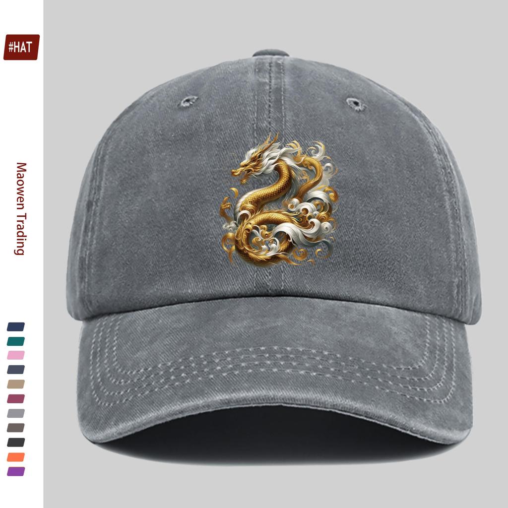 pc Unisex Dragons Golden Cloud Pattern Fashion Printed Baseball Cap Comfortable and Casual Printed Design Decorative Hat Com