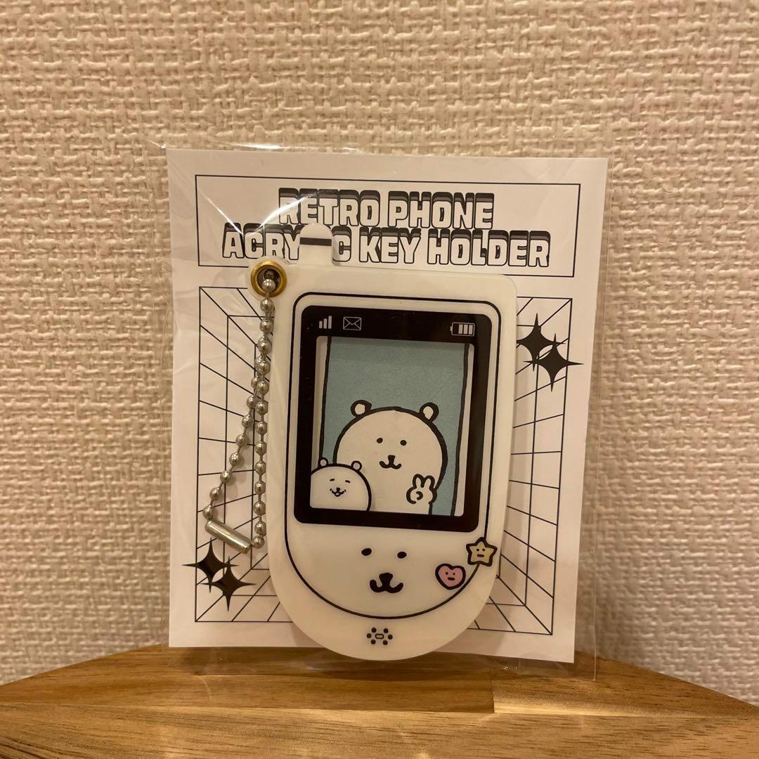 

[Б/У] Корейский лимитированный выпуск Акриловый брелок для ключей в виде ретро-телефона Nagano Jibun Tsukkomi Kuma для телефона-раскладушки