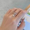 Beixi Sterling Silver Smiley Face Tassel Open Ring - Trendy Women's Fashion Ring