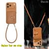 Wallet Lanyard Case for Xiaomi 15T Redmi Note 15 Pro Plus 14 15C 13 Card Slots Crossbody Strap Leather Fashion Zipper Bag Cover