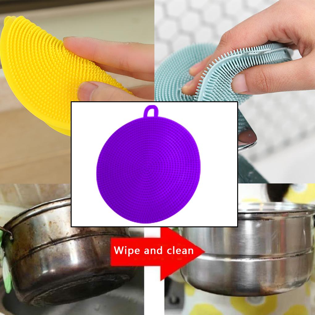 Multi-functional Brush Non Stick Kitchen Scrubber Tableware Dish Cleaning Tool Shape