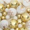 Christmas Ornament Set 40 pcs White & Gold Plastic