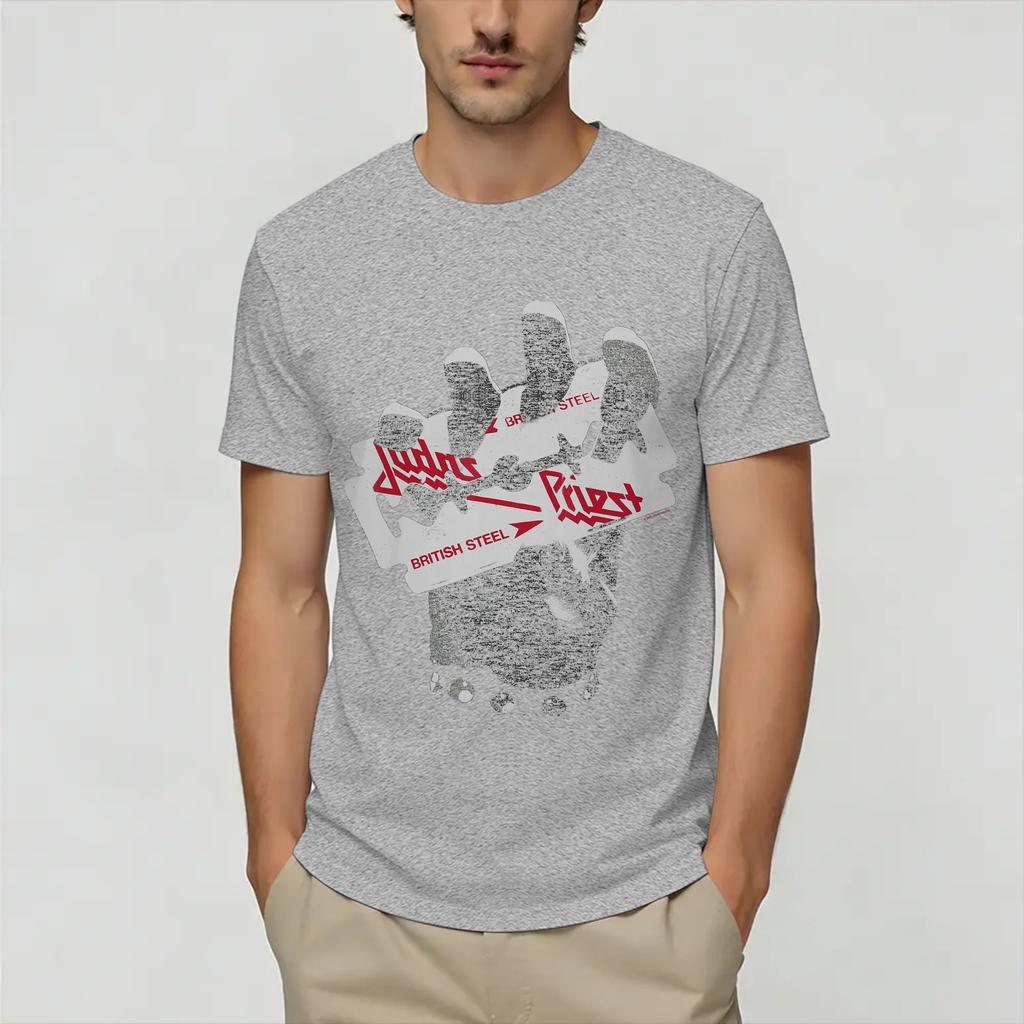 Unisex TShirts Judas Priests Funny Pure Cotton Tees Short Sleeve T Shirts Round Collar Clothes Gift