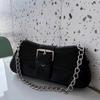 Niche Sweet Cool Babes Fashionable Modern Metal Chain Shoulder Portable Medieval Underarm Bag Method Stick Bag