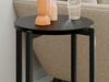 Stolik Pomocniczy Okrągły Loft Z Półką 35X35X62 Cm Metalowy Czarny