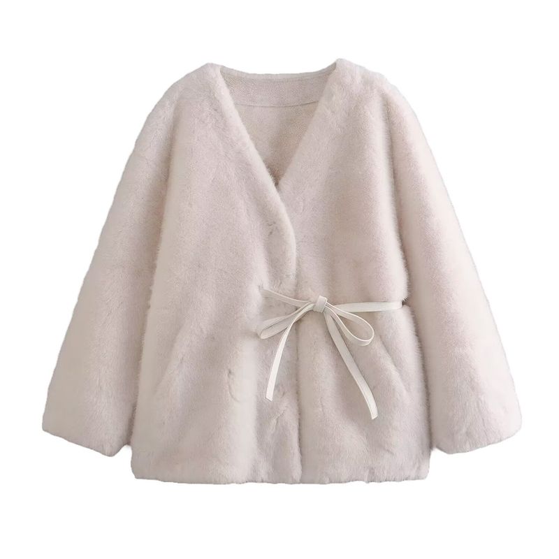 Kaslead New Women Clothes Western Style Fashion Fur Integrated Imitation Mink Fur Tether Fur Outerwear