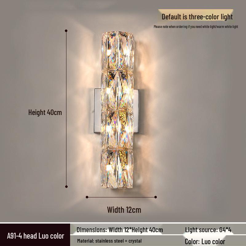 Elegant Crystal Wall Lamp: Minimalist Design for Bedrooms, Living Rooms, Stairs, and Hallways
