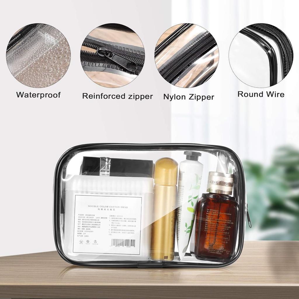 1/12pcs Transparent PVC Toiletry Bags Waterproof Bathroom Storage Bag Travel Makeup Pouch Cosmetics Organizer Pouch Tote Bags