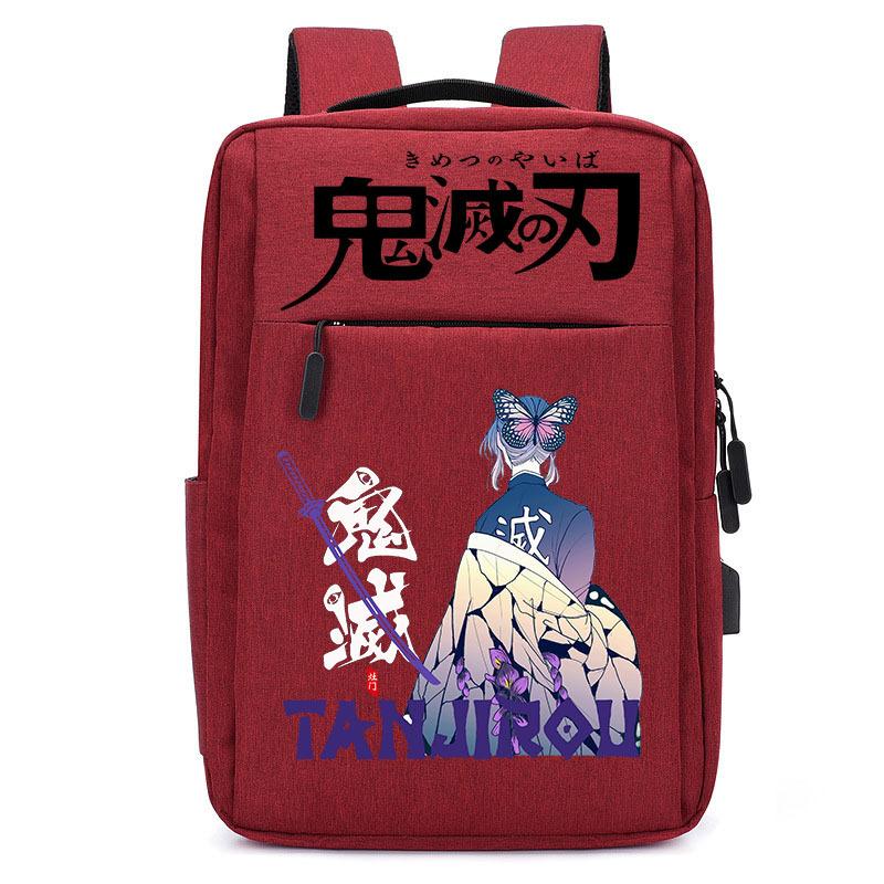 Japan Cartoon Comics Demon Slayer USB Charging Backpack Large Capacity Student Casual Backpack 0004