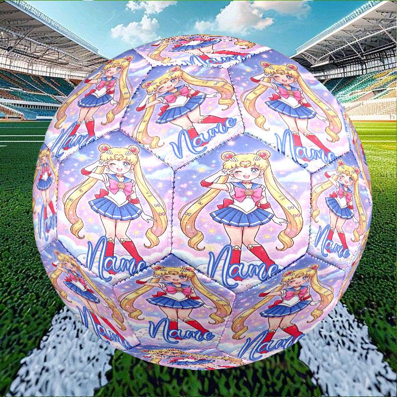 Custom Name Personalized Sailor Moon Print Size 5 Soccer Ball Training & Match Football, for Team, Kicking, Gift for Football Enthusiasts