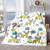 2026 New Arrivals 1pc Joy Flannel Throw Blanket, Cartoon Reindeer Design, Unisex Holiday Gift, AllSeason, Machine Washable, Digital Print, Polyester C