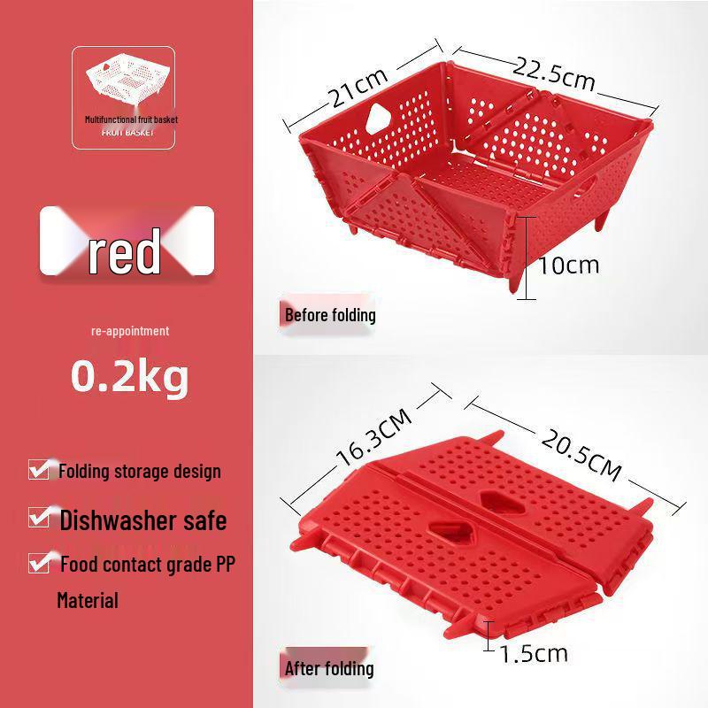 Multifunktionaler faltbarer Abtropfkorb: Großes Fassungsvermögen, Tragbares Design für Obst & Gemüse mit erhöhten Füßen