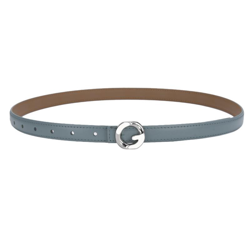 Genuine Leather Belt for Women Summer Decorative Jeans Trousers Versatile Fashion Black Simple Delicate Retro Ins Style Belt