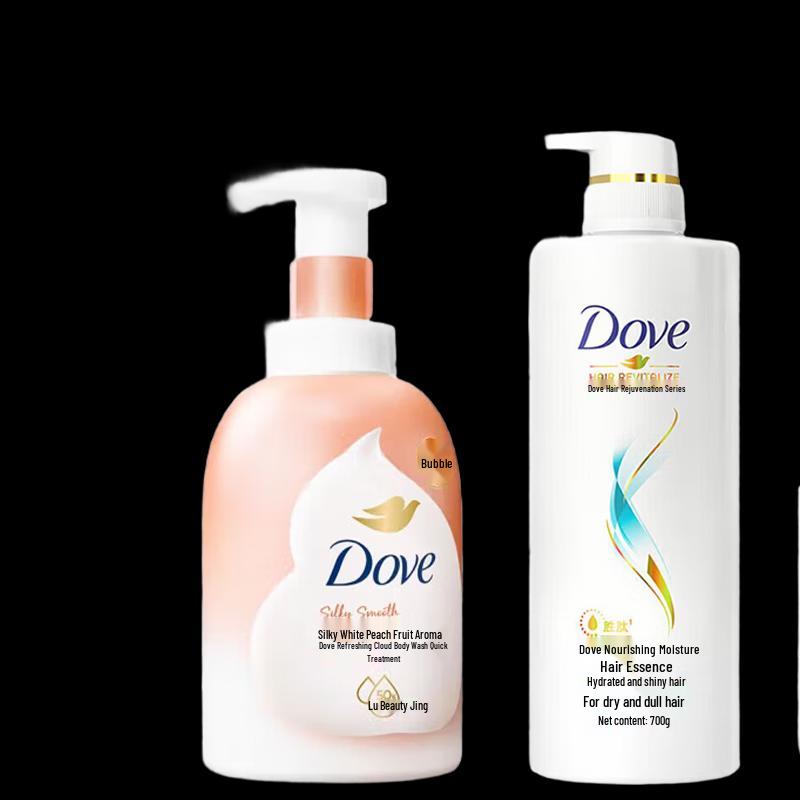 Dove White Peach Shower Mousse & Nourishing Conditioner Set