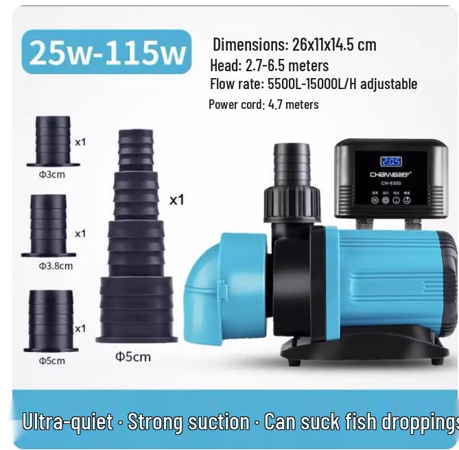 Chuangning Ultra-Quiet Submersible Fish Pond Pump, Bottom Suction & Amphibious Circulation, Variable Frequency Water Pump.