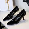 Fashion Fashion Women 7.5 Cm Heels Patent Leather Women Pumps Square Head Kitten Heels Stiletto Elegant Banquet Shoes Sexy Party Shoes