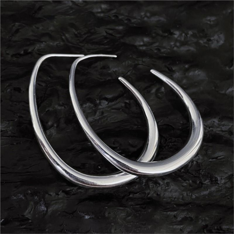ANENJERY Irregular Geometry Big Earrings for Women Creative Unique Design Silver Color Party Jewelry