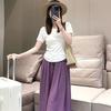 Ice Silk High Waist Wide Leg Capri Pants - Women's Korean Style Loose Fit Summer 2025.