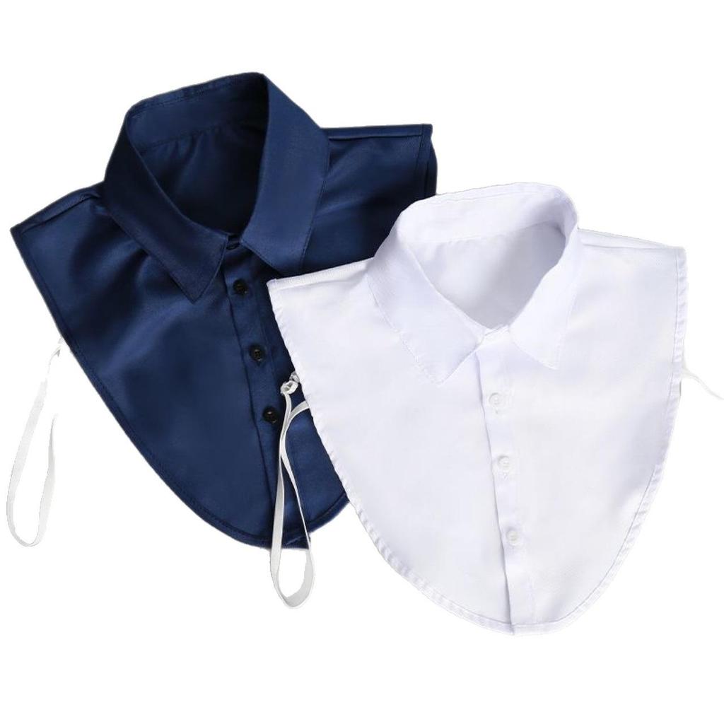 Women's Detachable White Shirt Collar – Decorative, Square, Stand-Up, Cotton, Round Collar for Spring and Autumn.