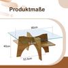 Modern Square Side Table Made of Safety Glass - 80 cm Side Length. Table Legs Made of MDF with Light Wood Veneer. Ideal for Dining Room, Living Room.